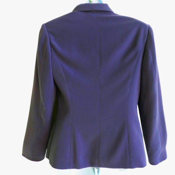 Italian Vintage Laurie Quality Blazer Purple 3 Button Closures 2 Zip Hip Panels - Picture 2 of 8